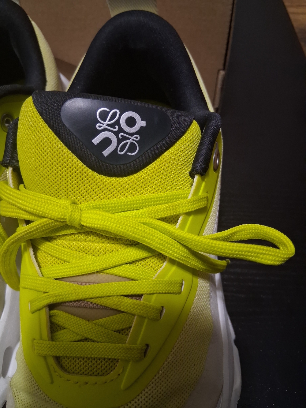 Loewe Neon Yellow and Cream Athletic Sneakers - Picture 6 of 16